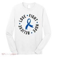 Love Fight Hope And Believe Colon Cancer Awareness Long Sleeve Shirt thumb 0