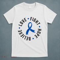 Love Fight Hope And Believe Colon Cancer Awareness T-Shirt thumb 5