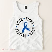 Love Fight Hope And Believe Colon Cancer Awareness Tank Top thumb 2