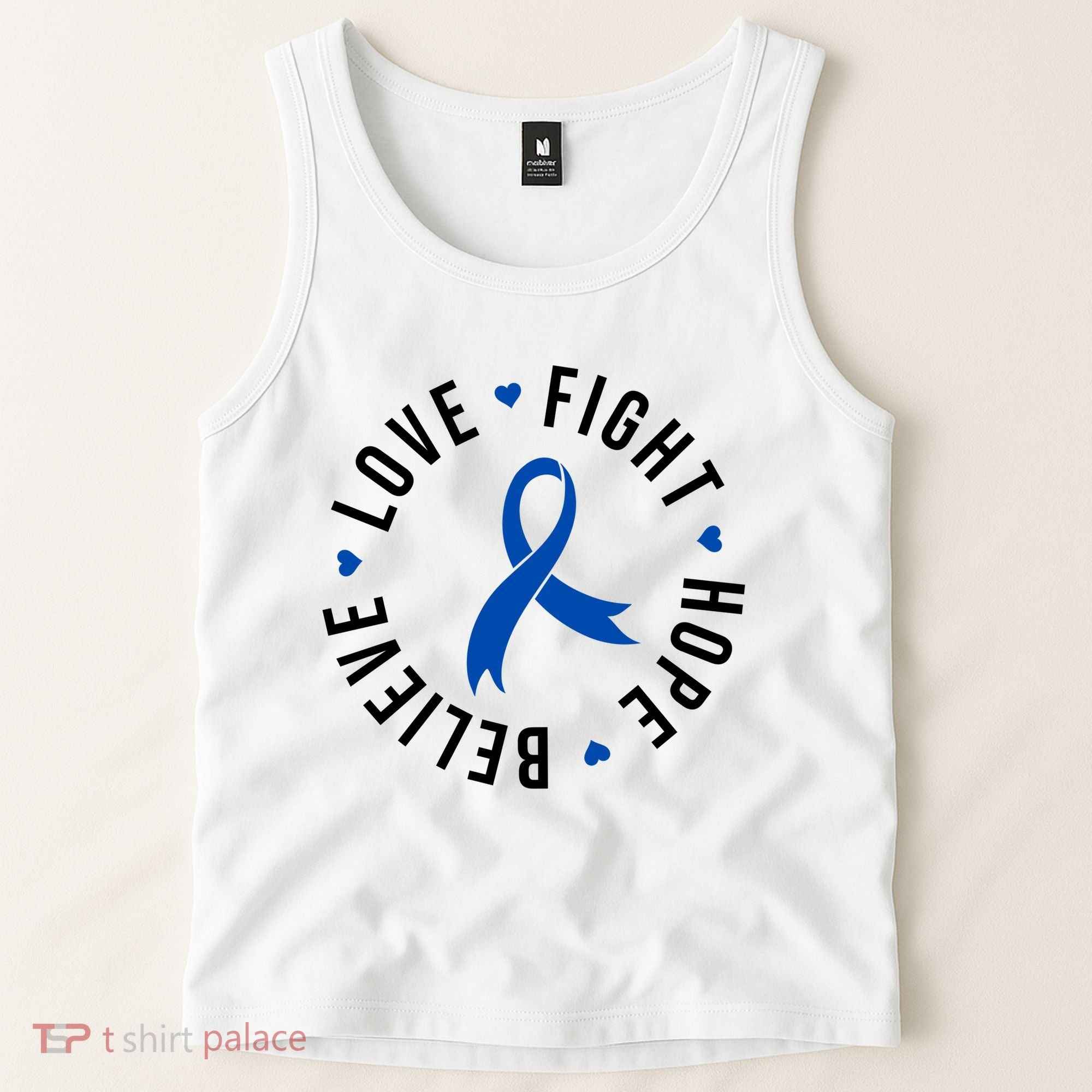 Love Fight Hope And Believe Colon Cancer Awareness Tank Top