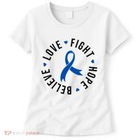 Love Fight Hope And Believe Colon Cancer Awareness Women's T-Shirt thumb 0
