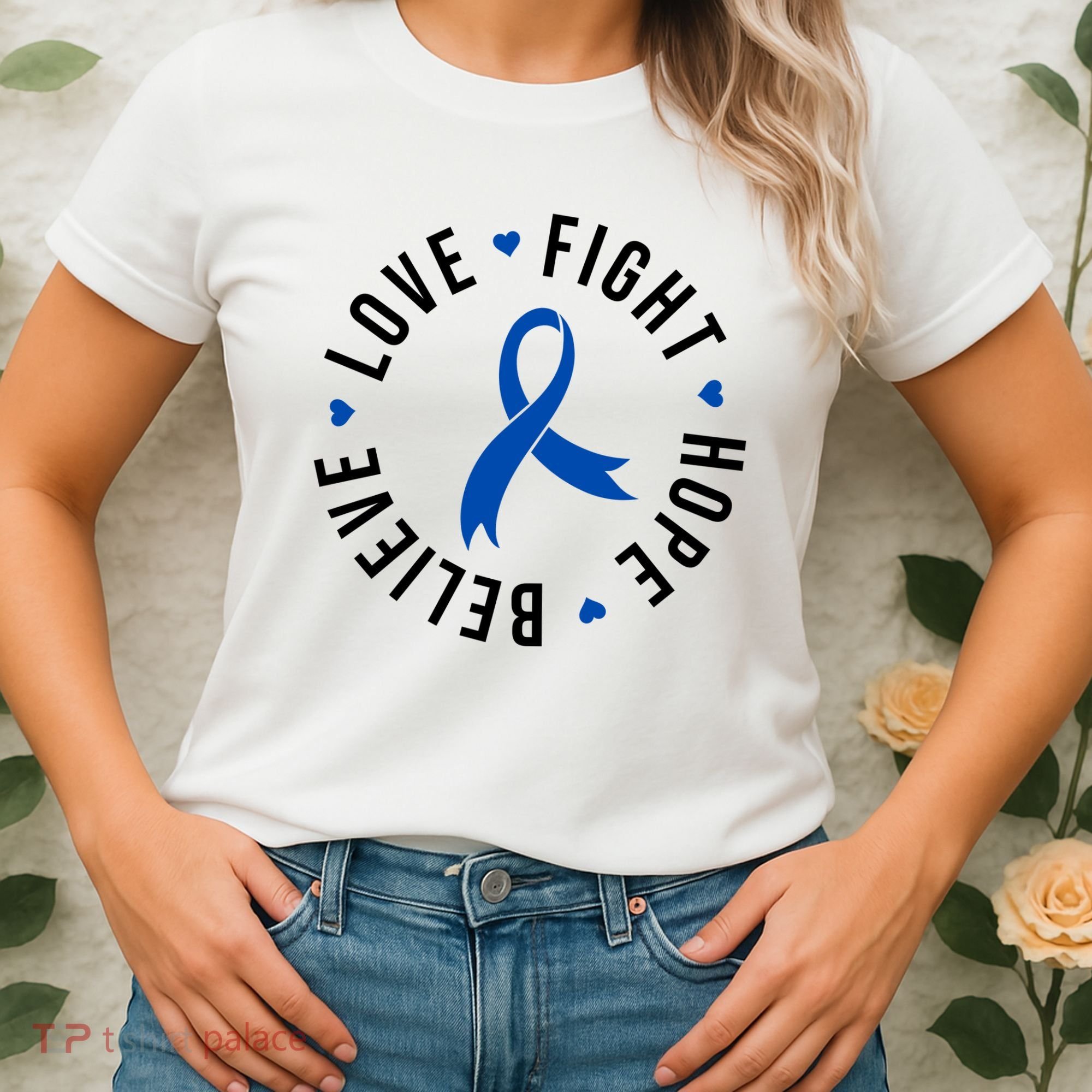 Love Fight Hope And Believe Colon Cancer Awareness Women's T-Shirt