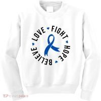 Love Fight Hope And Believe Colon Cancer Awareness Kids Sweatshirt thumb 0