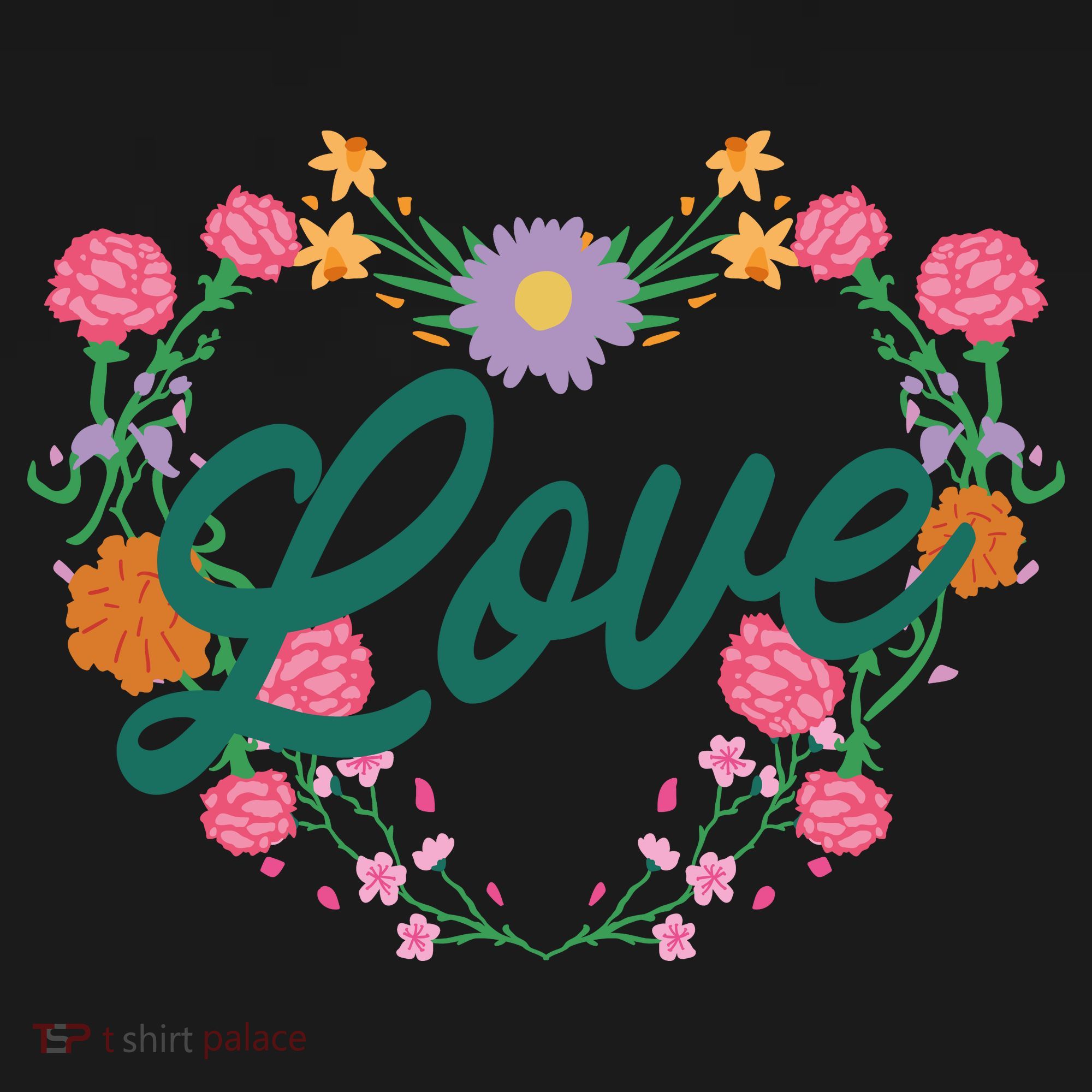 Love Floral Heart Tote Bag