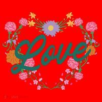 Love Floral Heart Santa Hat thumb 1