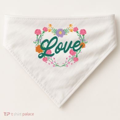 Love Floral Heart USA-Made Doggie Bandana