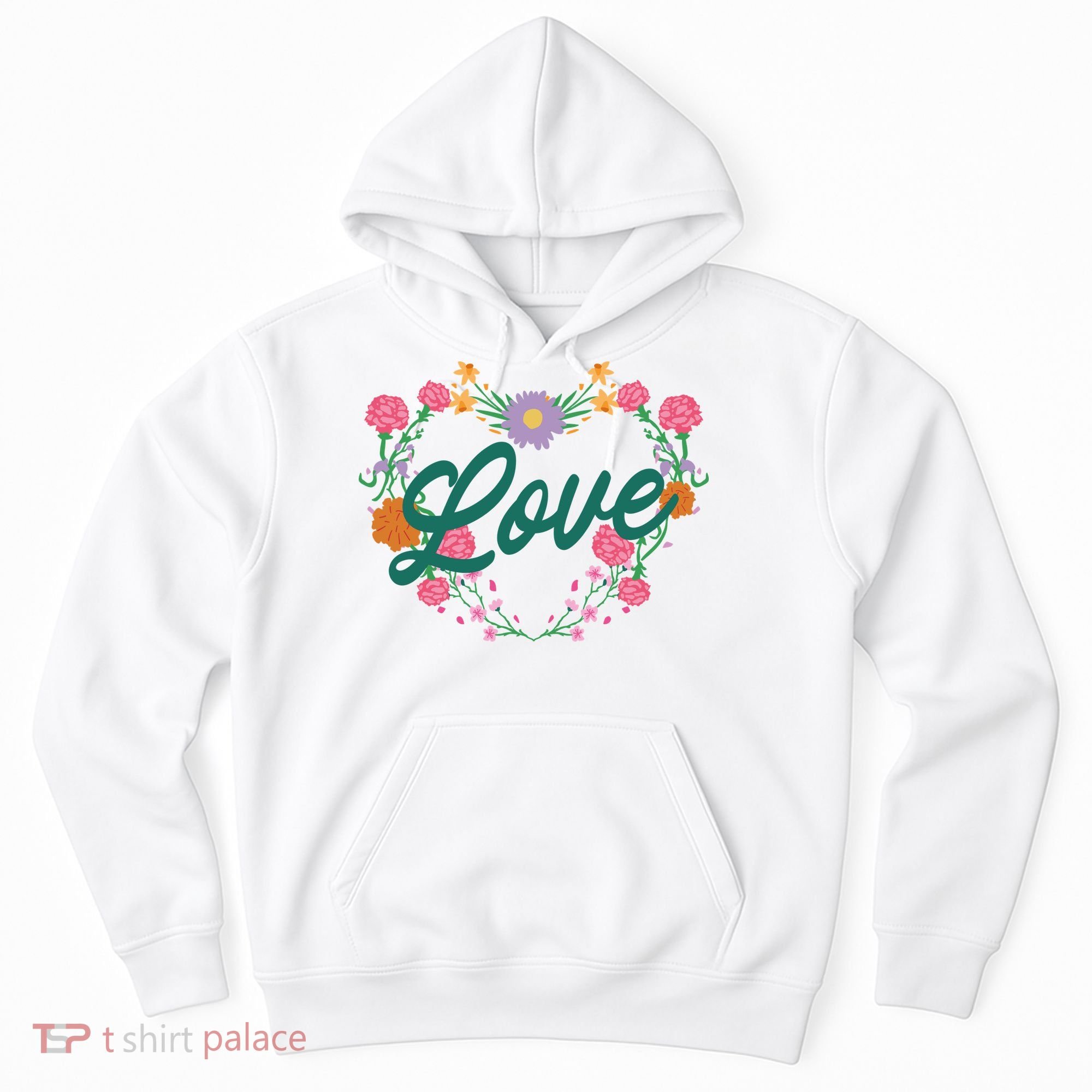 Love Floral Heart Hoodie