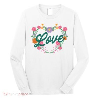 Love Floral Heart Long Sleeve Shirt