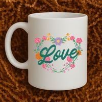 Love Floral Heart Coffee Mug thumb 2