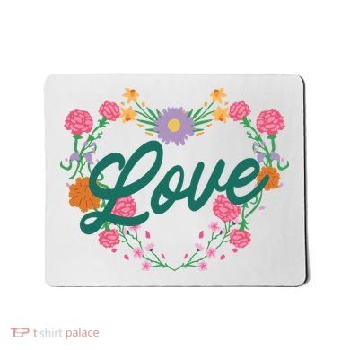 Love Floral Heart Mousepad