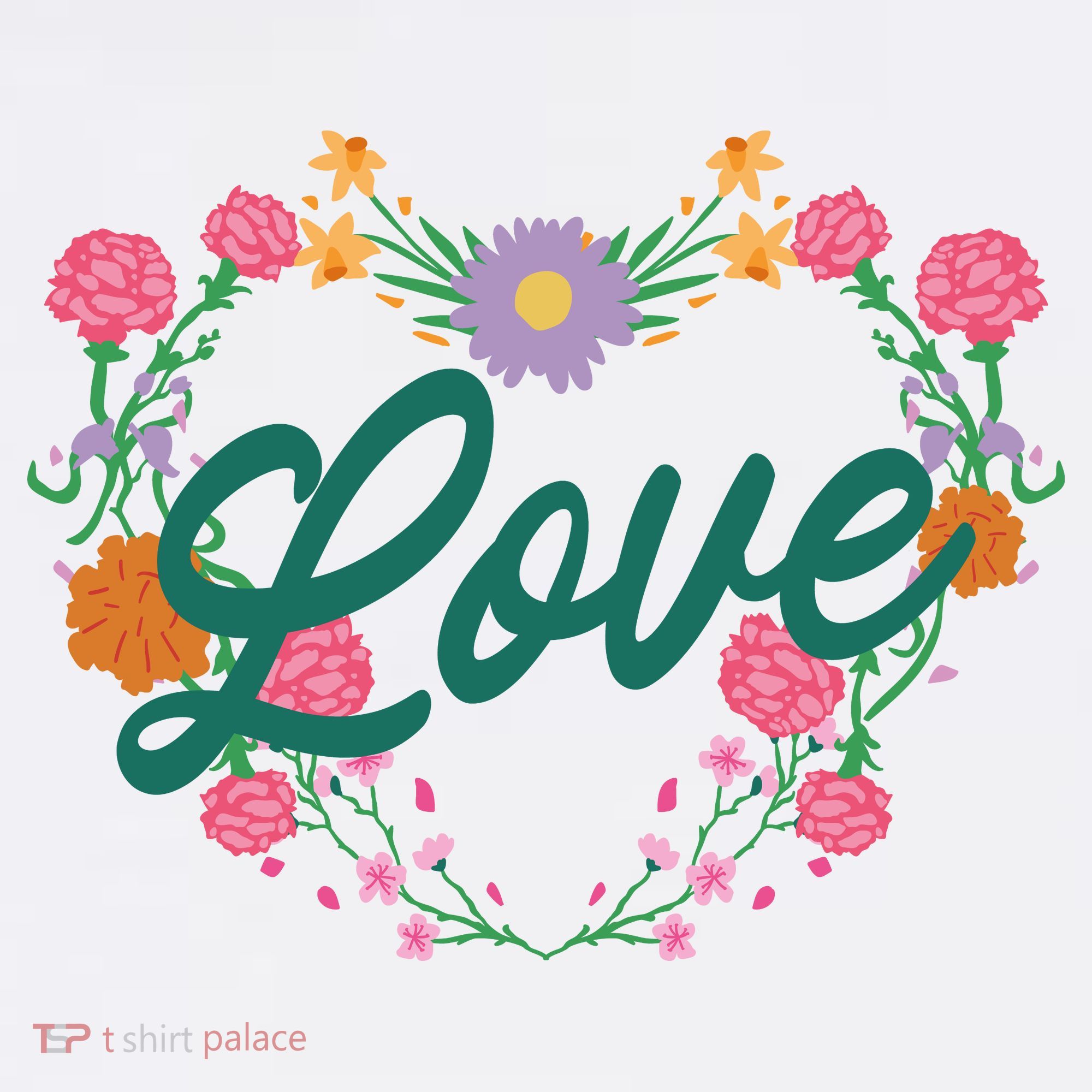 Love Floral Heart Mousepad