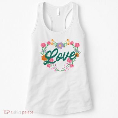 Love Floral Heart Women's Tank Top