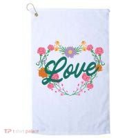 Love Floral Heart Golf Towel thumb 0