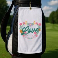 Love Floral Heart Golf Towel thumb 2