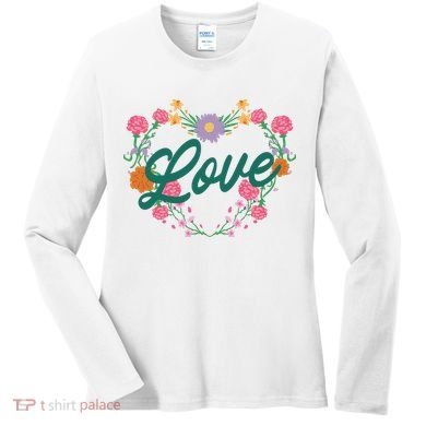 Love Floral Heart Women's Long Sleeve Shirt