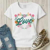 Love Floral Heart Women's T-Shirt thumb 3
