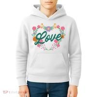 Love Floral Heart Kids Hoodie thumb 4