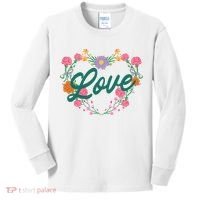 Love Floral Heart Kids Long Sleeve Shirt thumb 0