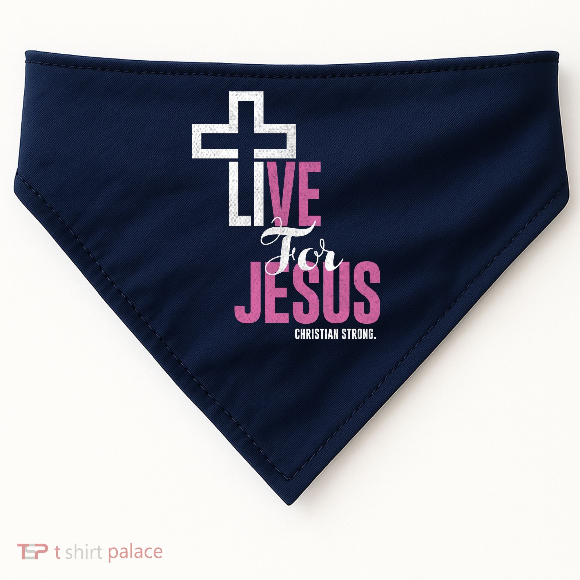 Live For Jesus Christian Bible Religious USA-Made Doggie Bandana