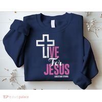 Live For Jesus Christian Bible Religious Sweatshirt thumb 2