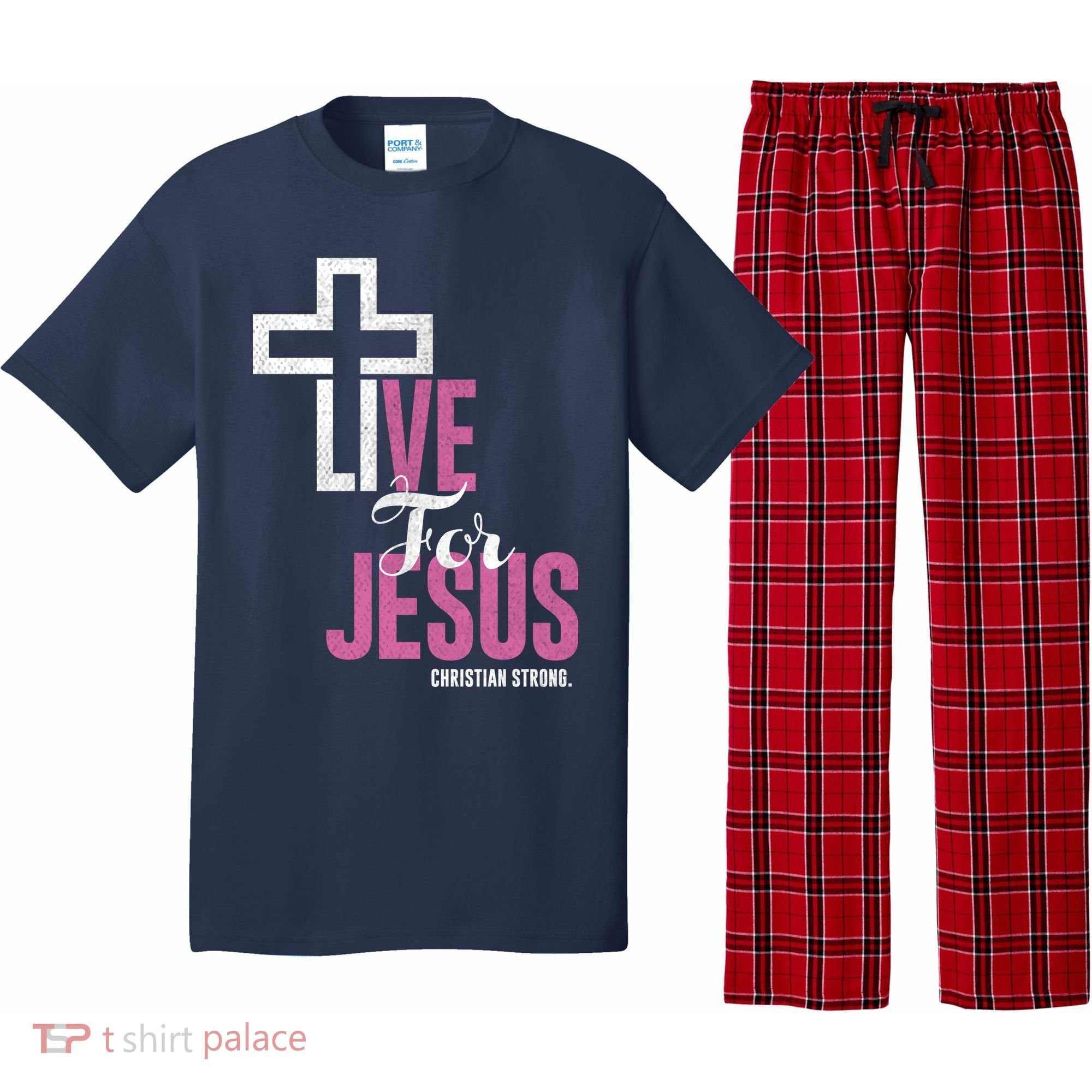 Live For Jesus Christian Bible Religious Pajama Set