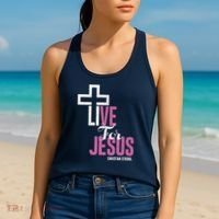 Live For Jesus Christian Bible Religious Women's Tank Top thumb 2