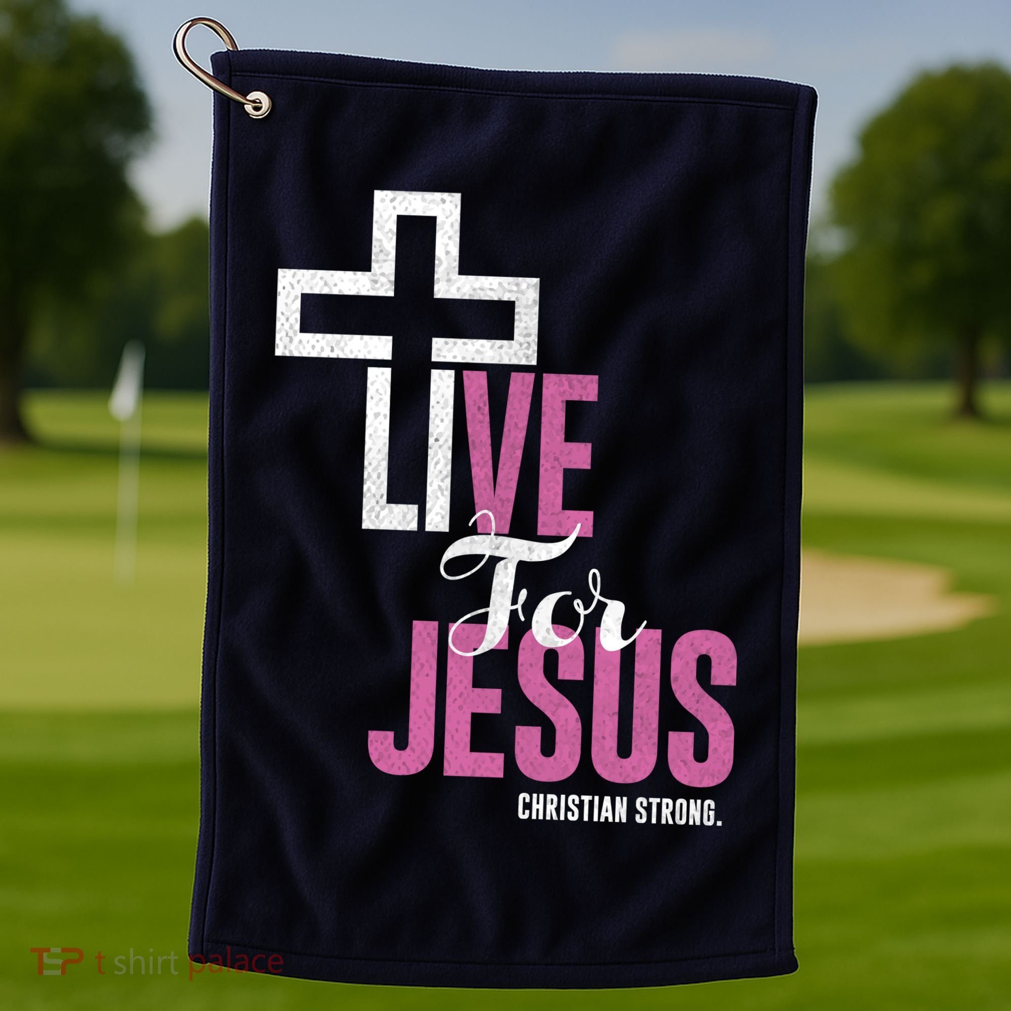Live For Jesus Christian Bible Religious Golf Towel