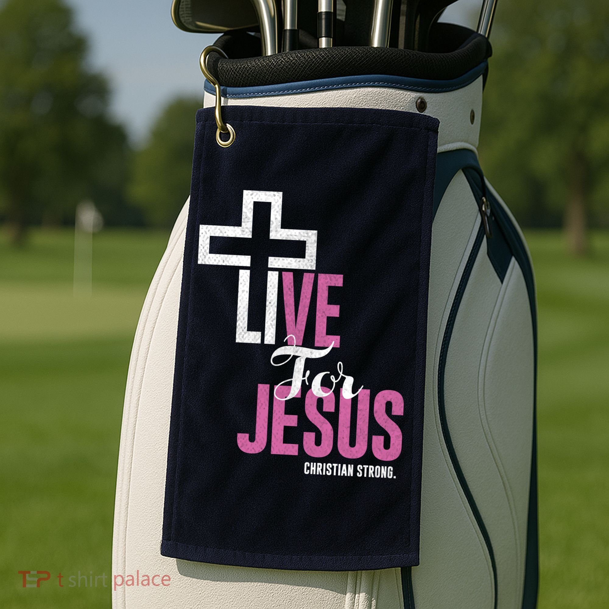Live For Jesus Christian Bible Religious Golf Towel