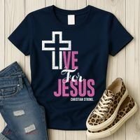 Live For Jesus Christian Bible Religious Women's T-Shirt thumb 3