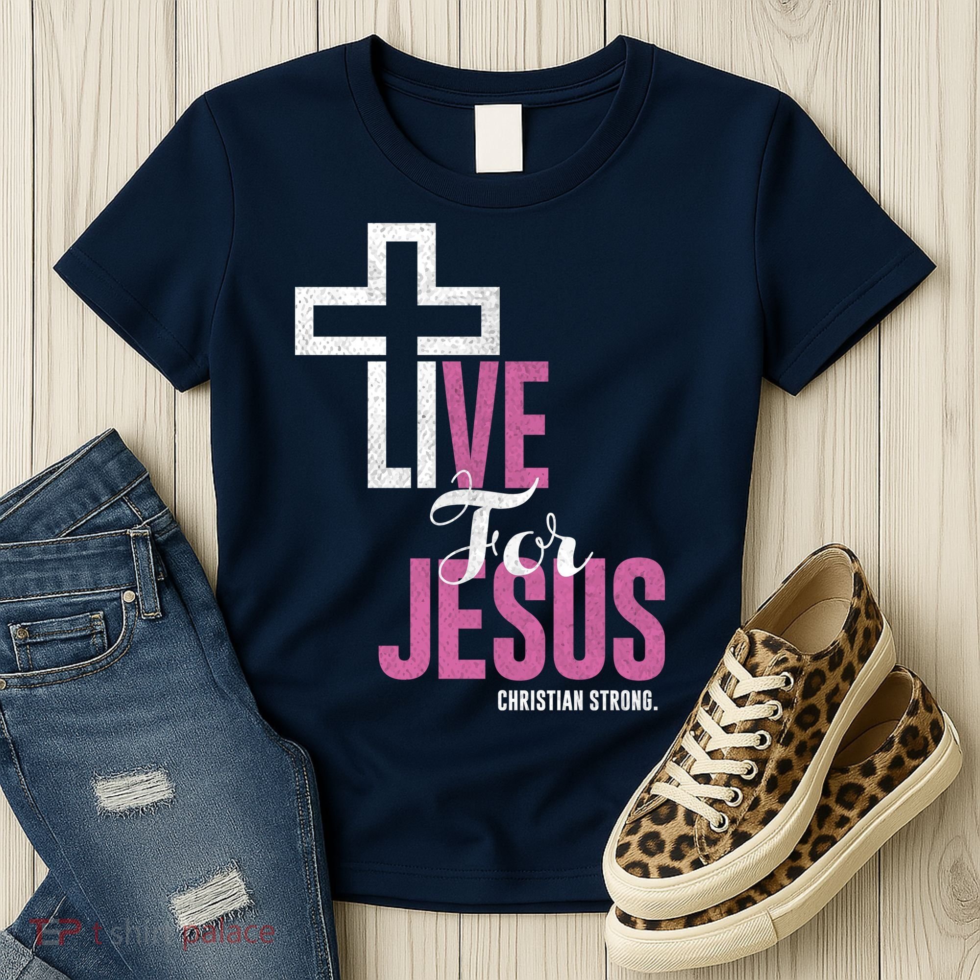 Live For Jesus Christian Bible Religious Women's T-Shirt