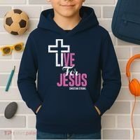 Live For Jesus Christian Bible Religious Kids Hoodie thumb 2