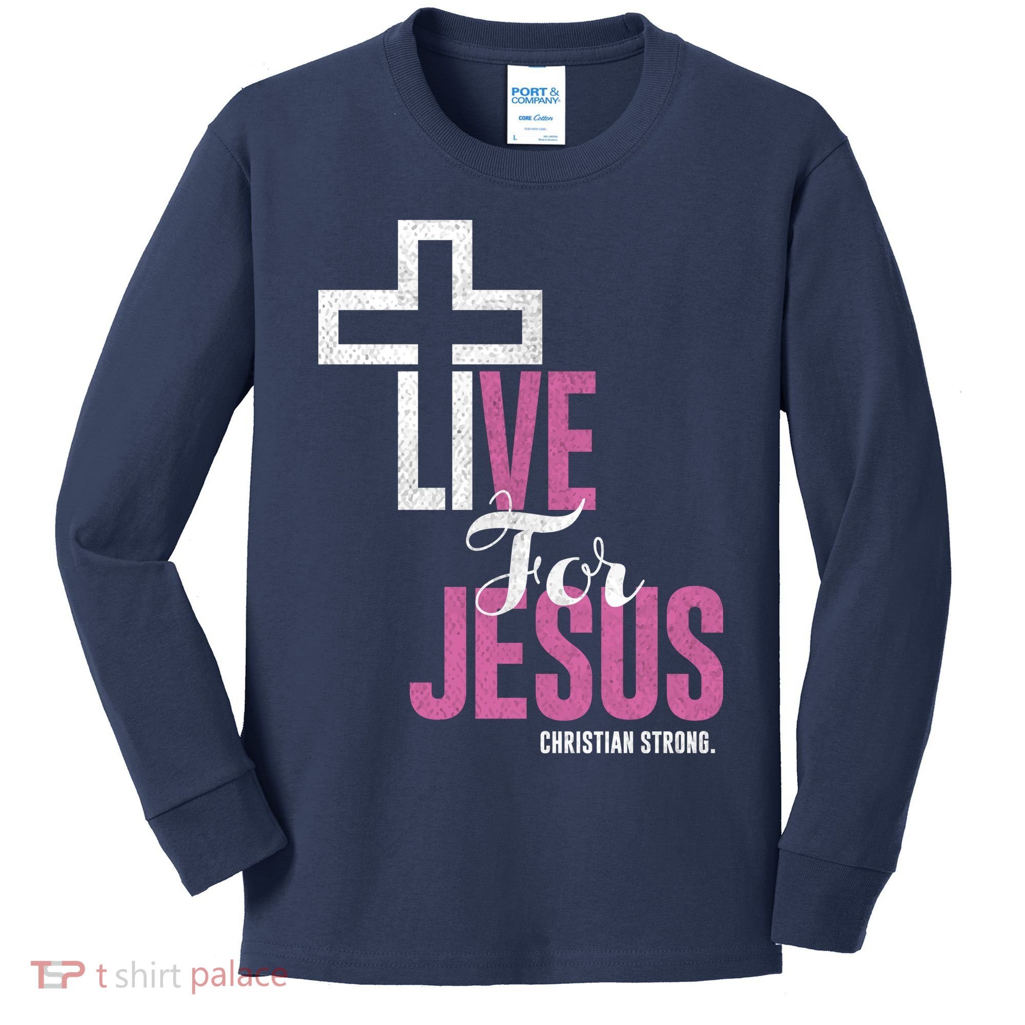 Live For Jesus Christian Bible Religious Kids Long Sleeve Shirt