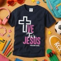 Live For Jesus Christian Bible Religious Kids T-Shirt thumb 3