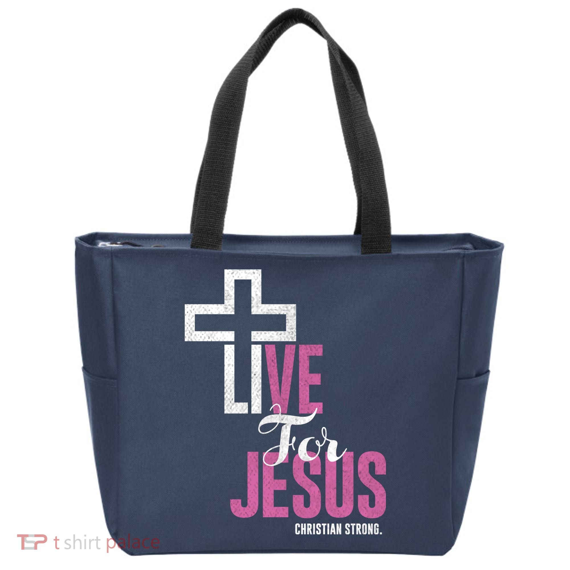 Live For Jesus Christian Bible Religious Tote Bag
