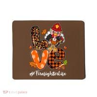 Love Firefighter Leopard Turkey Fall Thanksgiving Mousepad thumb 0