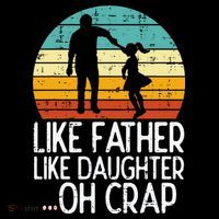 Like Father Like Daughter Oh Crap Retro Fathers Day Dad Papa Coffee Mug thumb 5