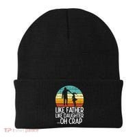 Like Father Like Daughter Oh Crap Retro Fathers Day Dad Papa Beanie thumb 0