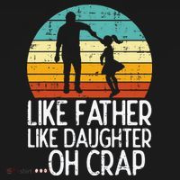 Like Father Like Daughter Oh Crap Retro Fathers Day Dad Papa Women's Hoodie thumb 2