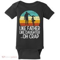 Like Father Like Daughter Oh Crap Retro Fathers Day Dad Papa Baby Bodysuit thumb 0