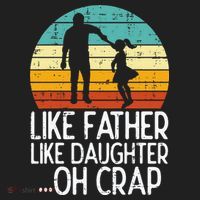 Like Father Like Daughter Oh Crap Retro Fathers Day Dad Papa Golf Towel thumb 3