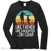 Like Father Like Daughter Oh Crap Retro Fathers Day Dad Papa Women's Long Sleeve Shirt thumb 0