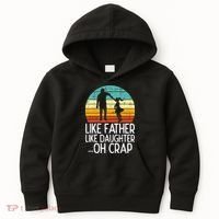 Like Father Like Daughter Oh Crap Retro Fathers Day Dad Papa Kids Hoodie thumb 0