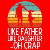 Like Father Like Daughter Oh Crap Retro Fathers Day Dad Papa Santa Hat thumb 1