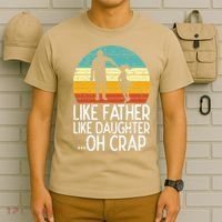 Like Father Like Daughter Oh Crap Retro Fathers Day Dad Papa T-Shirt thumb 6