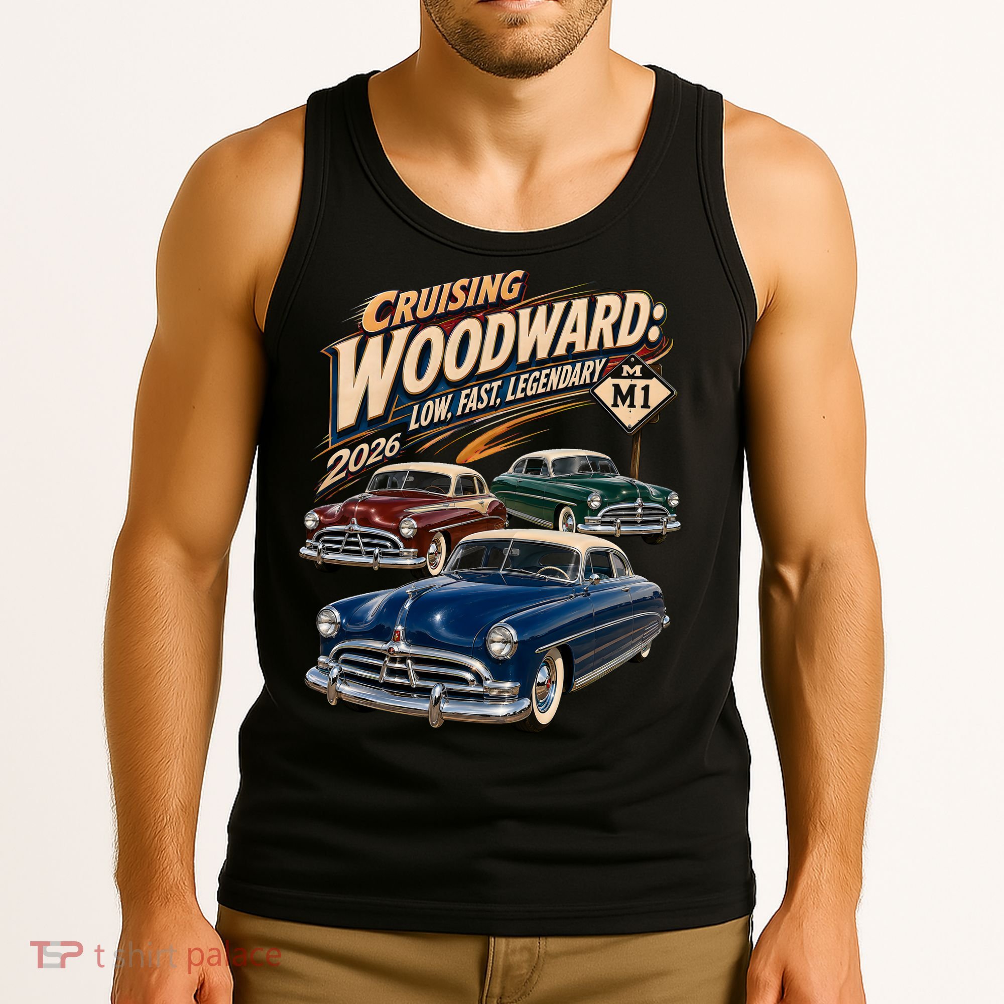 Low Fast Legendary 2026 Cruising Woodward Ave M1 Tank Top