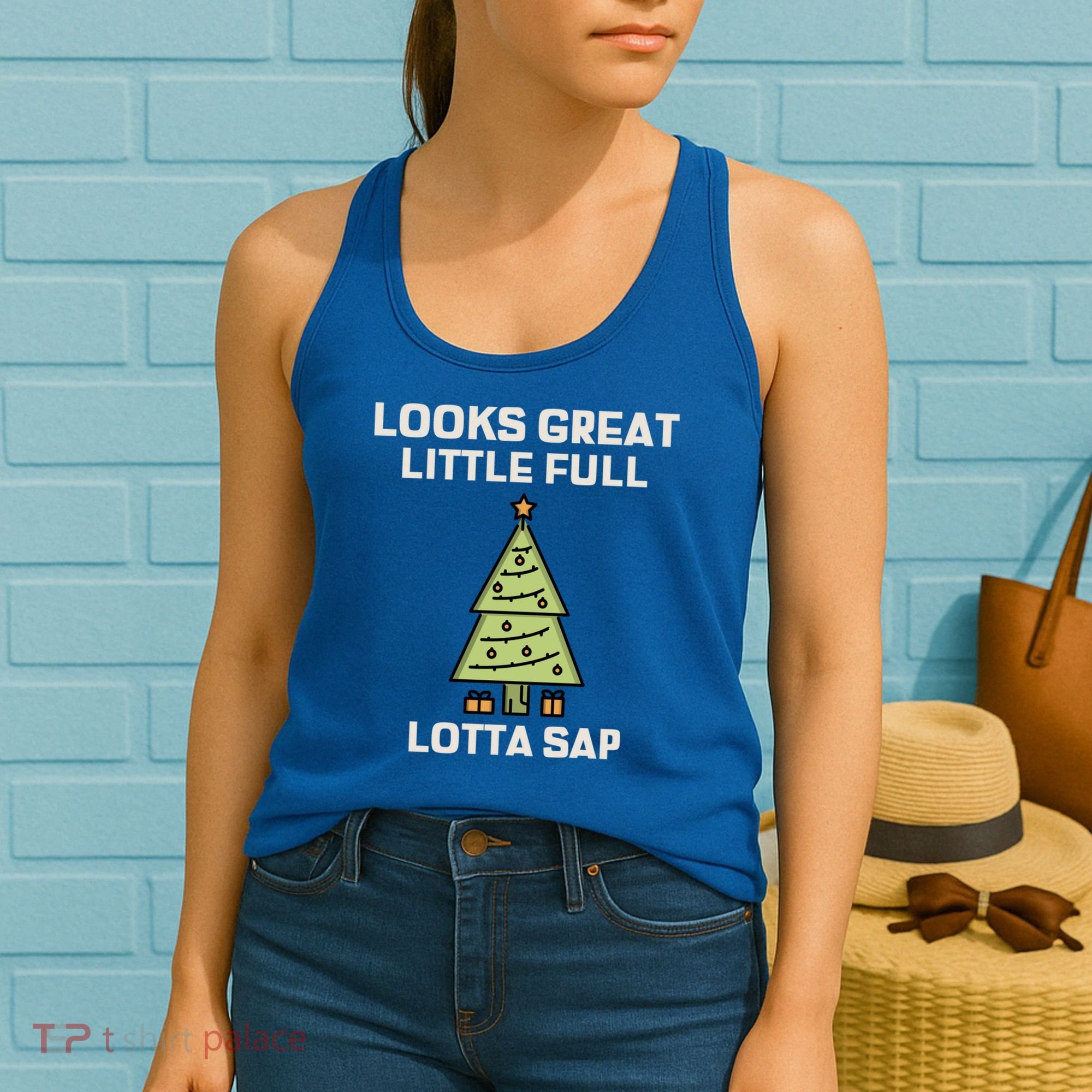 Little Full Lotta Sap Gift Christmas Vacation Funny Xmas Funny Gift Women's Tank Top