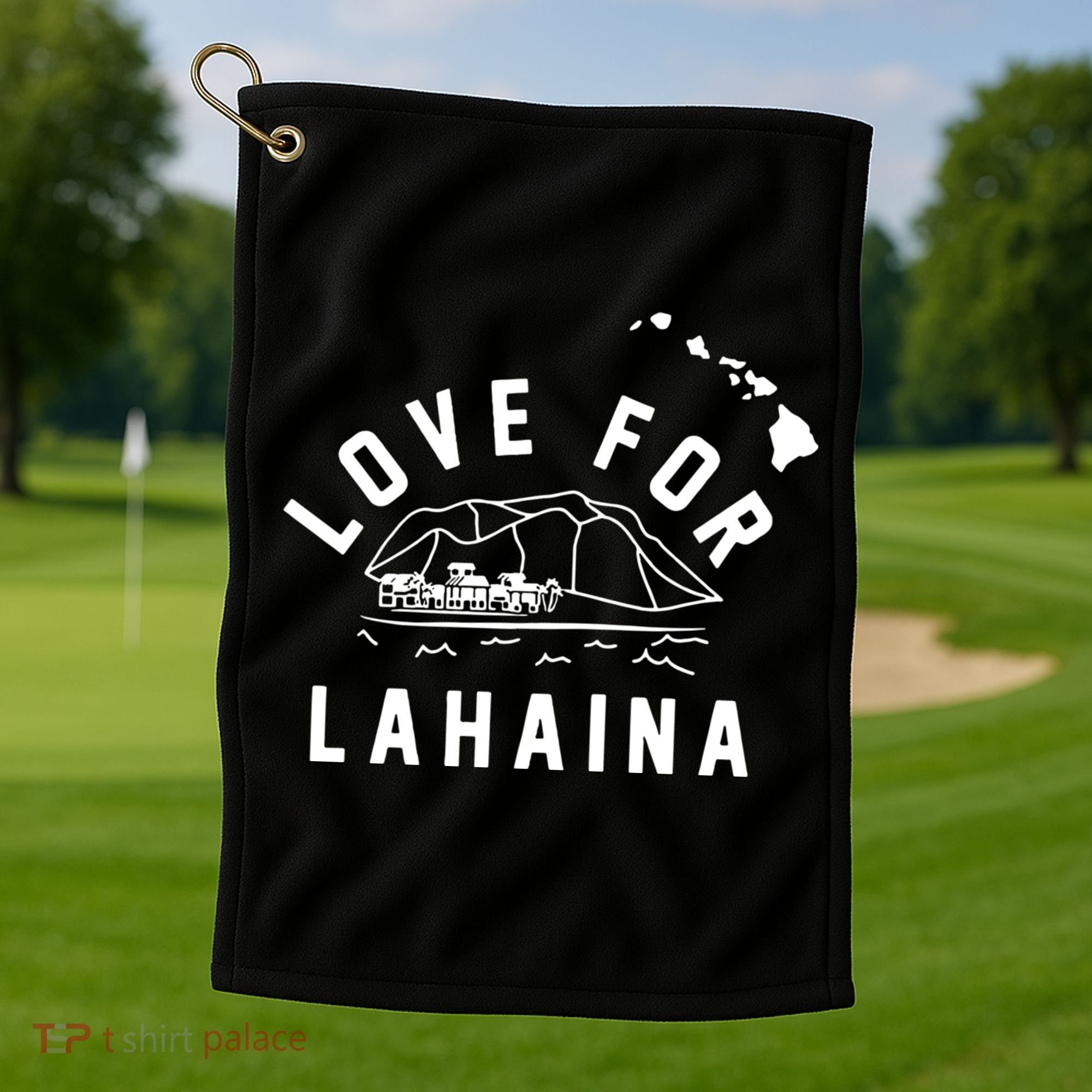 Love For Lahaina Strong Hawaii Golf Towel