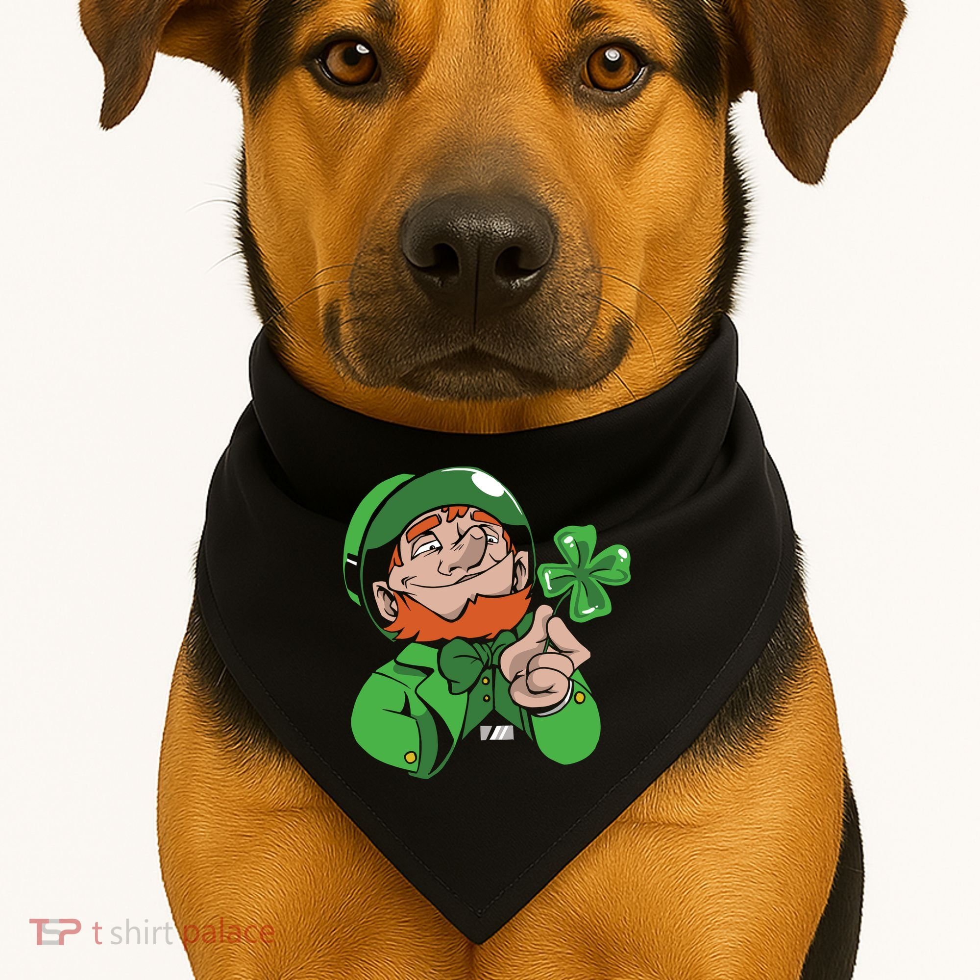 Leprechaun Four Leaf USA-Made Doggie Bandana