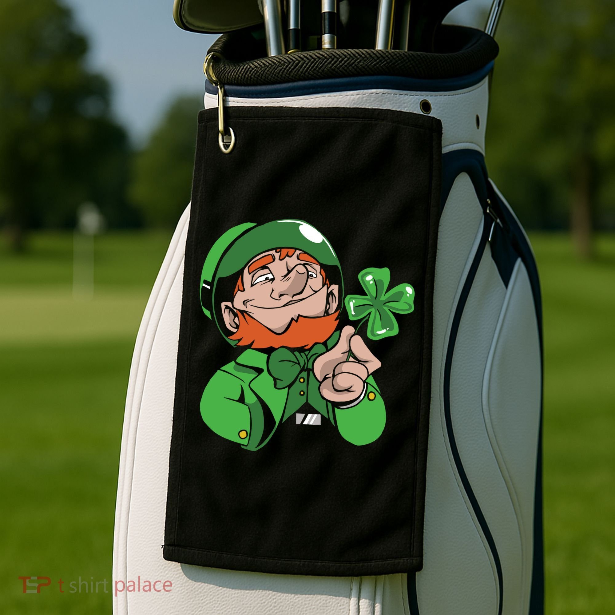 Leprechaun Four Leaf Golf Towel