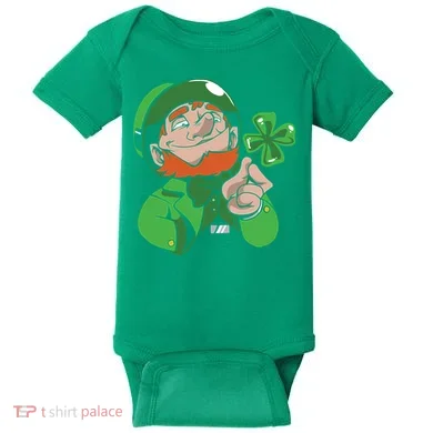 Leprechaun Four Leaf Baby Bodysuit